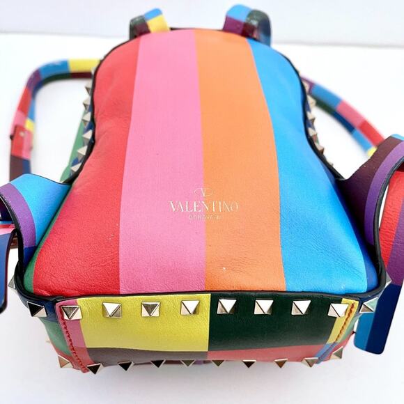 Valentino Rockstud 1973 Mini Backpack Rainbow Stripe Multicolor Resort 2015 - Picture 11 of 12